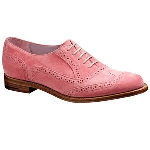 NWOT Barker Freya - Pink Suede Women Oxford  Brogue Shoe
